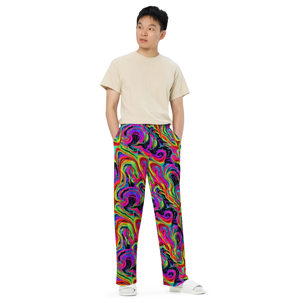 Fluorescent Current on Wide-Leg Pants — Front