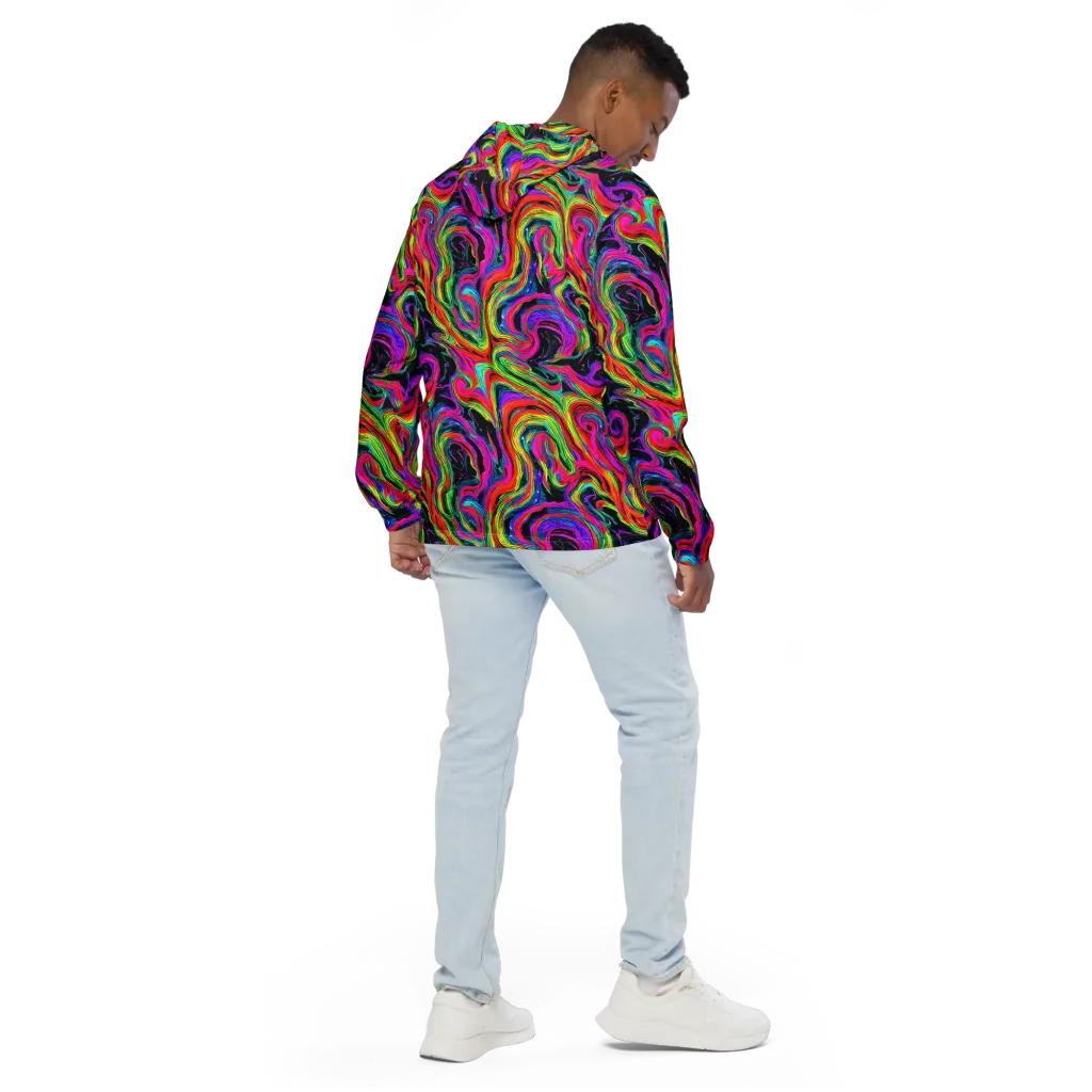 Fluorescent Current on Men's Windbreaker — Back