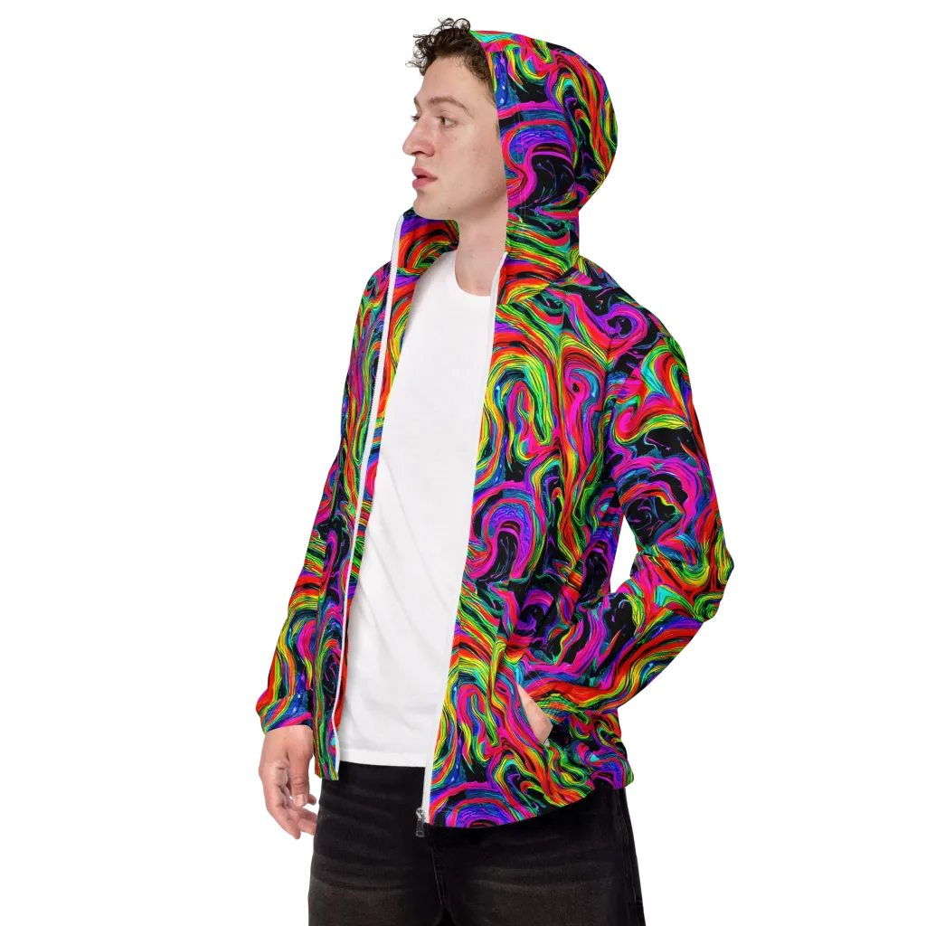 Fluorescent Current on Men's Windbreaker — Left Front