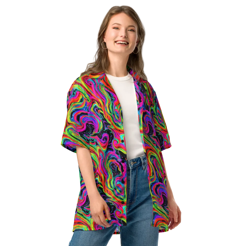 Fluorescent Current on Button Shirt — Front