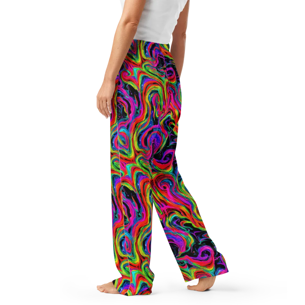 Fluorescent Current on Women's Pajama Pants — Left