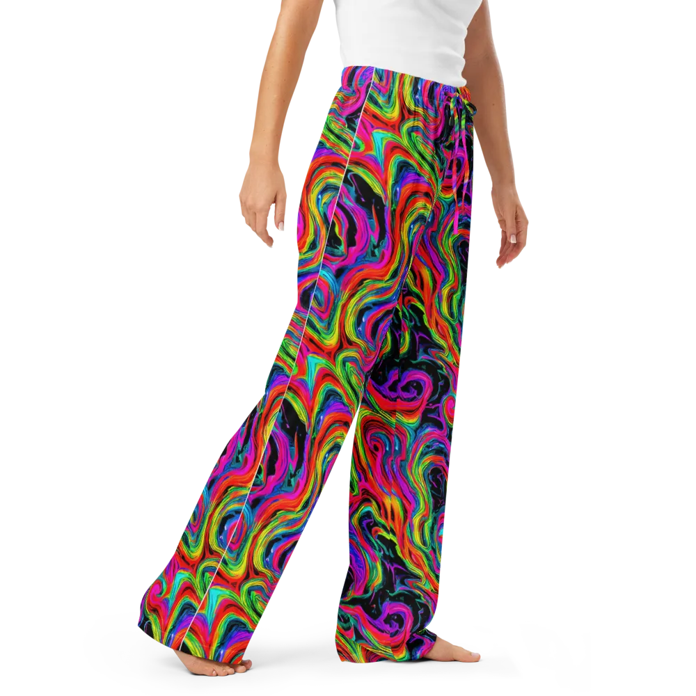 Fluorescent Current on Women's Pajama Pants — Right Front