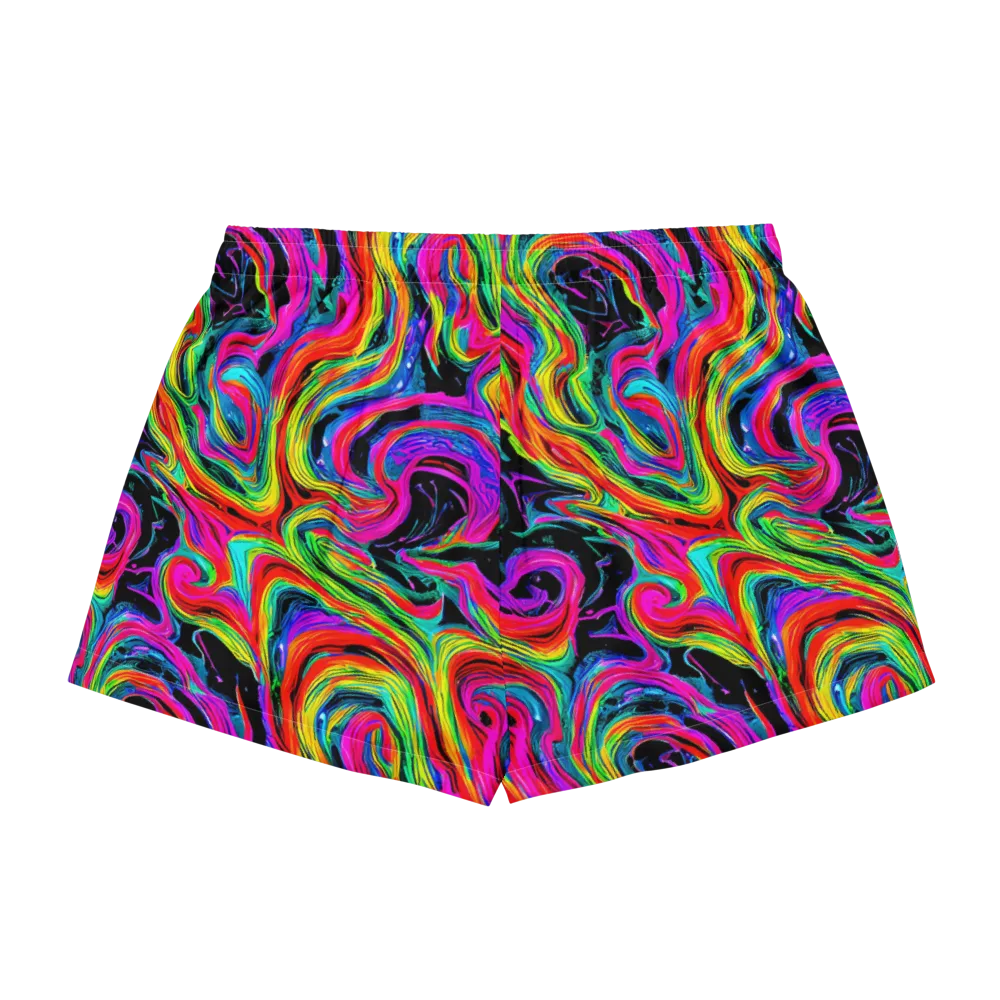 Fluorescent Current on Women's Pajama Shorts — Back