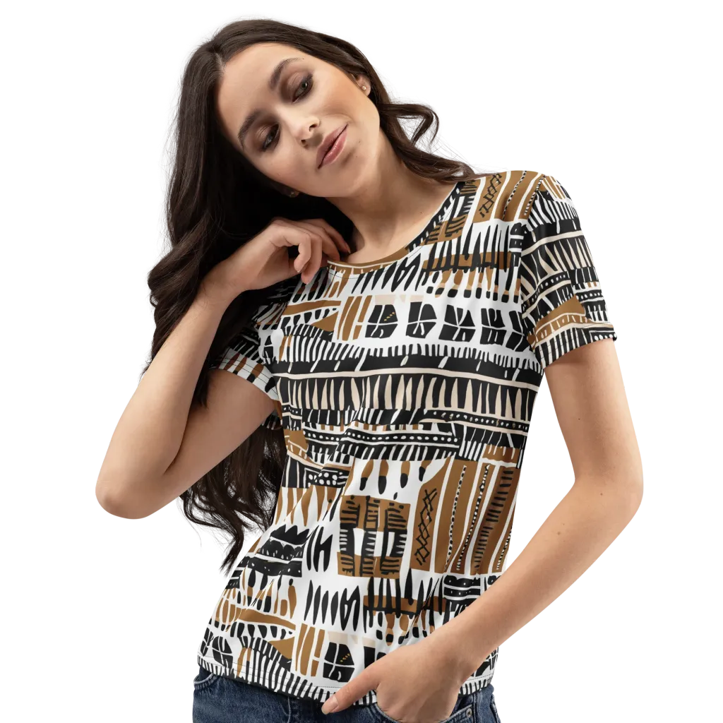Desert Keys on Women's Crew Neck T-Shirt — Left Front
