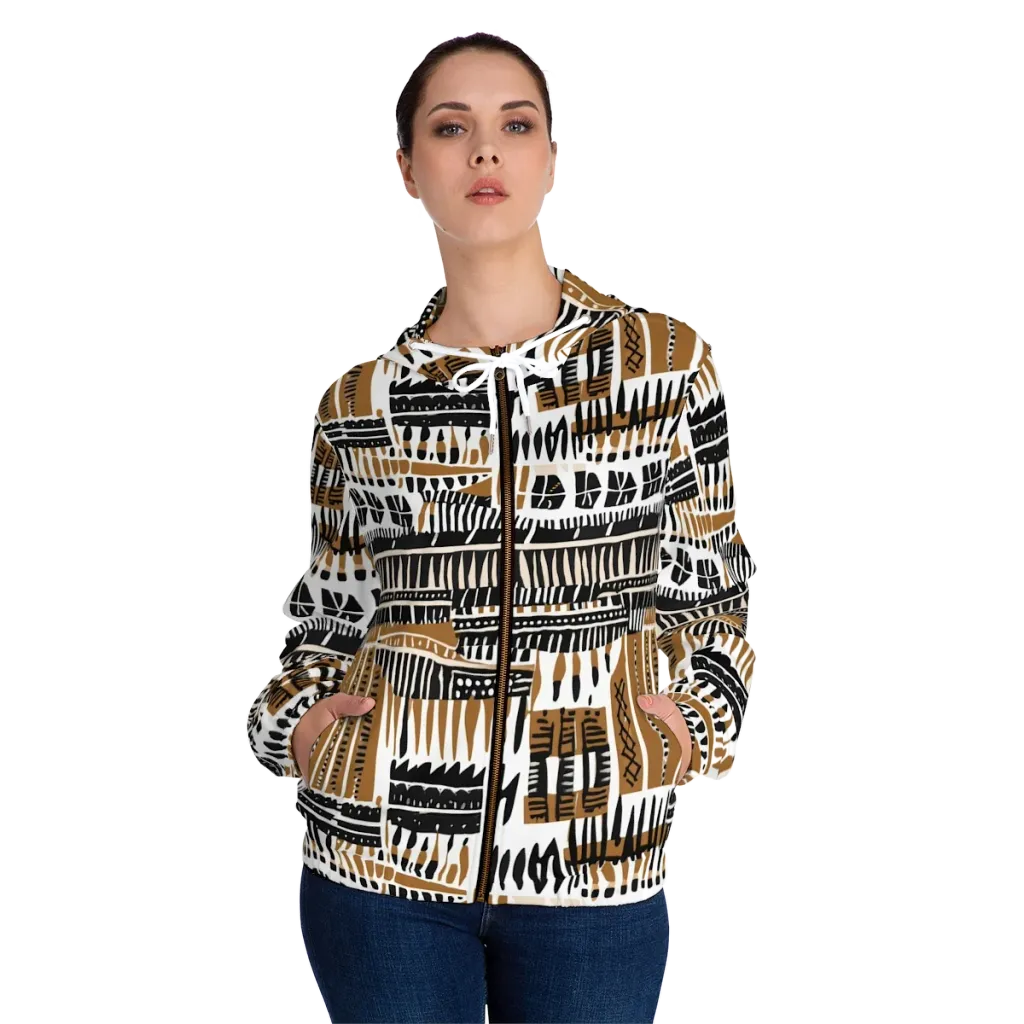 Desert Keys on Women's Full-Zip Hoodie — Front On Person