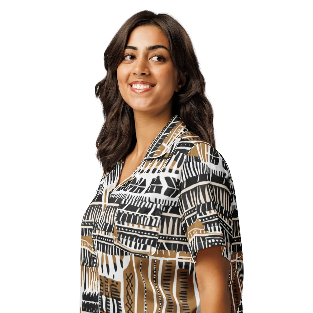 Desert Keys on Women's Short Sleeve Pajama Top — Left Front