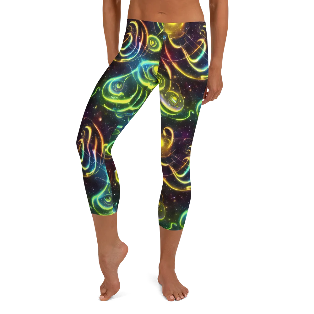 Orbiting Euphoria on Capri Leggings — Front