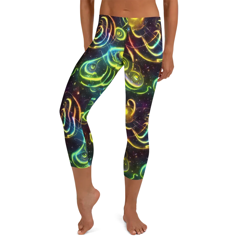 Orbiting Euphoria on Capri Leggings — Front