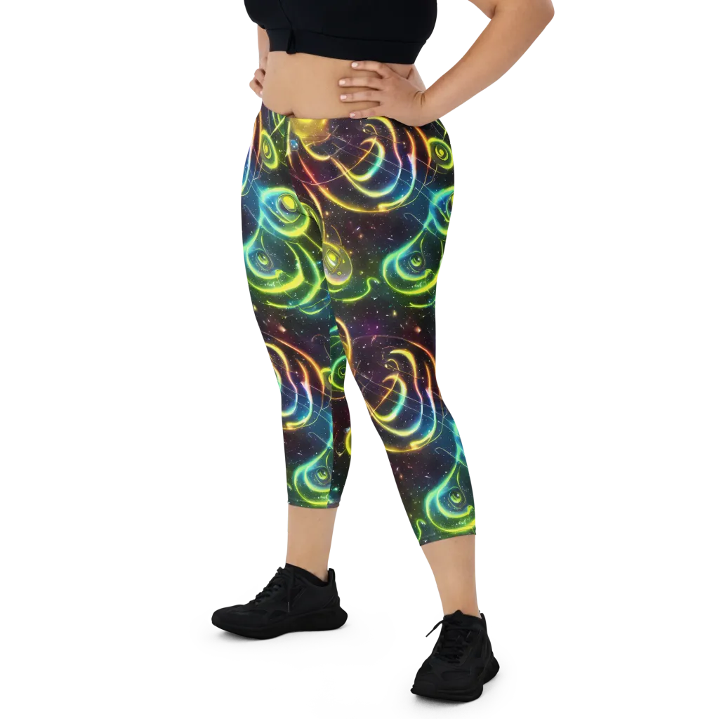 Orbiting Euphoria on Capri Leggings — Front