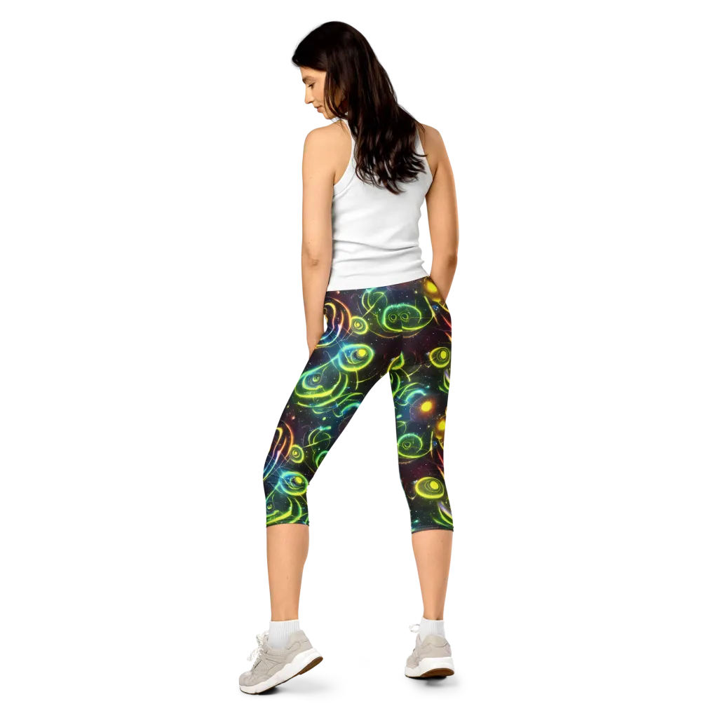 Orbiting Euphoria on Capri Leggings — Back