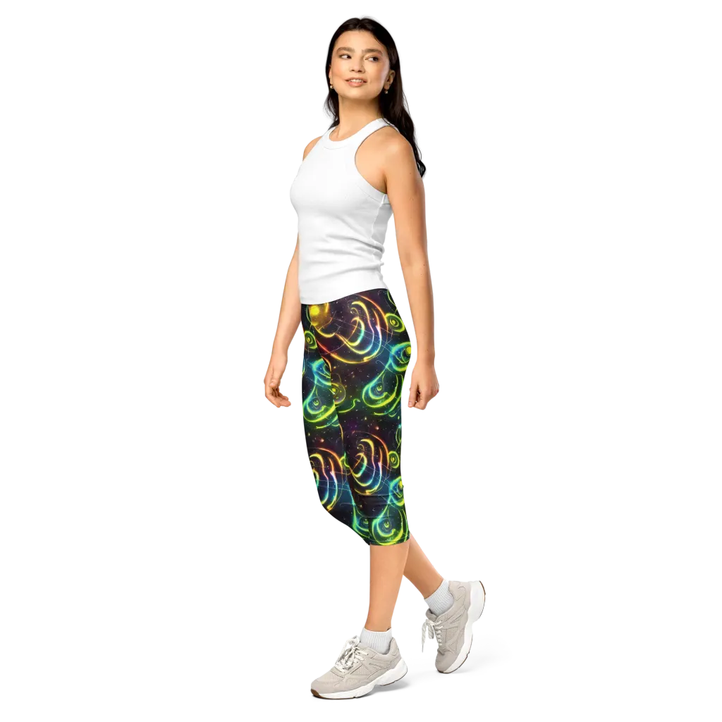 Orbiting Euphoria on Capri Leggings — Left Front