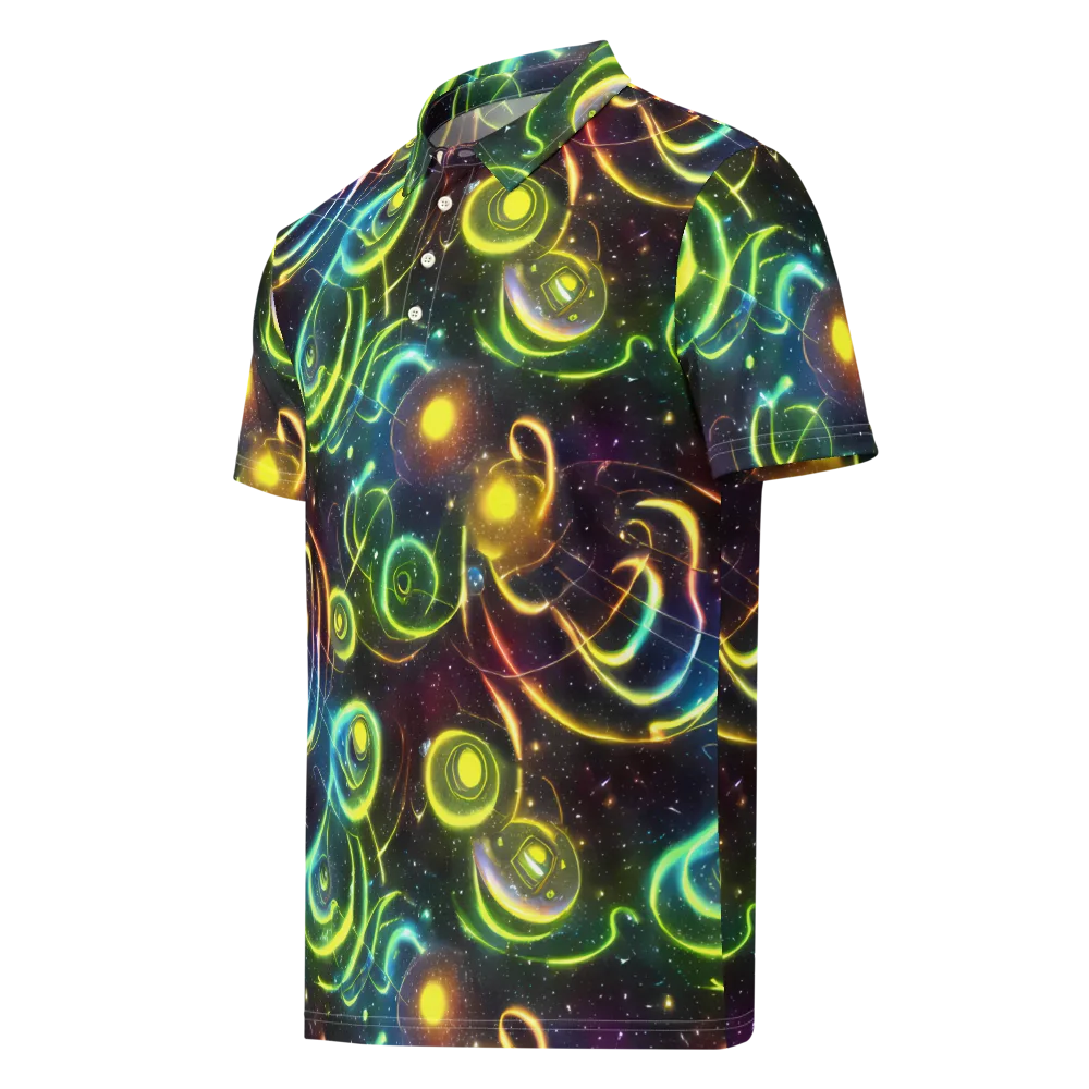 Orbiting Euphoria on Men's Slim Fit Polo Shirt — Left Front
