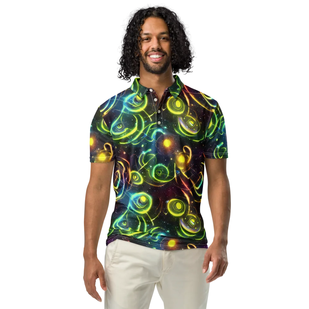 Orbiting Euphoria on Men's Slim Fit Polo Shirt — Front