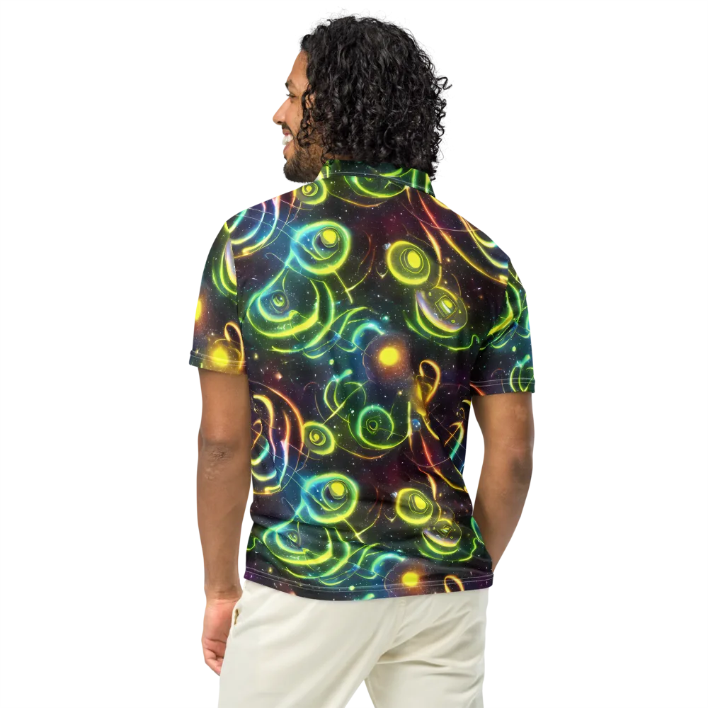 Orbiting Euphoria on Men's Slim Fit Polo Shirt — Back