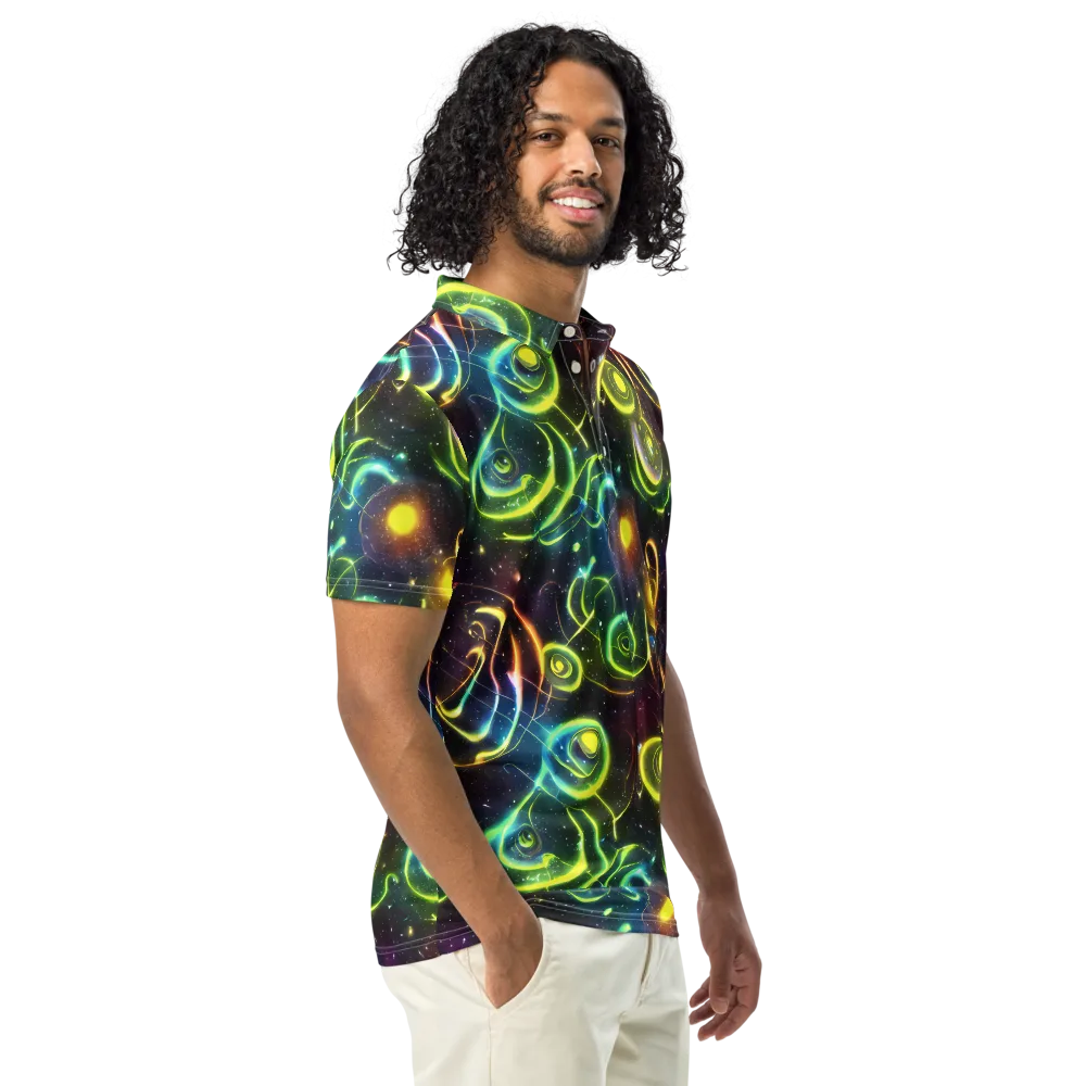 Orbiting Euphoria on Men's Slim Fit Polo Shirt — Right Front