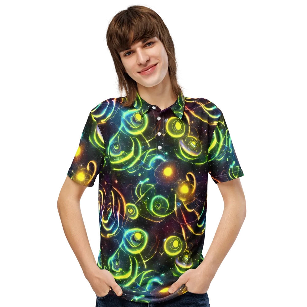 Orbiting Euphoria on Men's Slim Fit Polo Shirt — Front