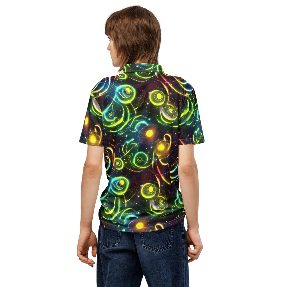 Orbiting Euphoria on Men's Slim Fit Polo Shirt — Back