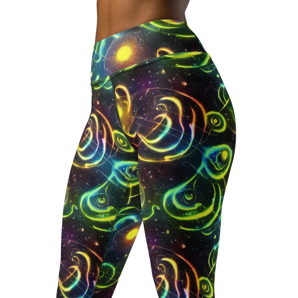 Orbiting Euphoria on Yoga Leggings — Left Front