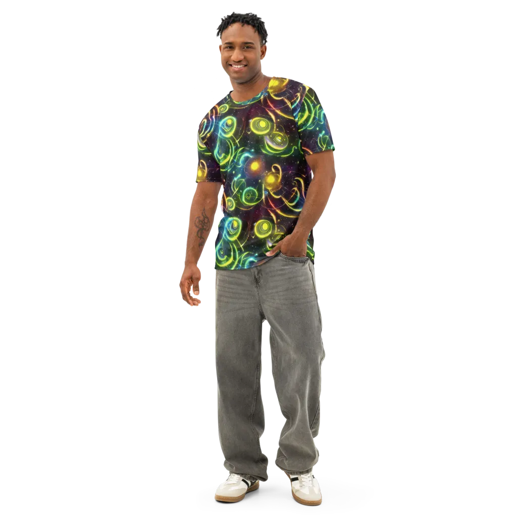 Orbiting Euphoria on Men's Cotton Crew Neck T-Shirt — Front