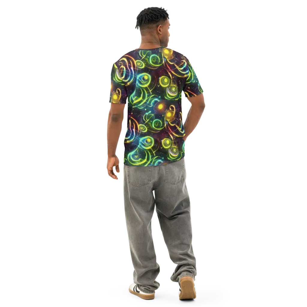 Orbiting Euphoria on Men's Cotton Crew Neck T-Shirt — Back