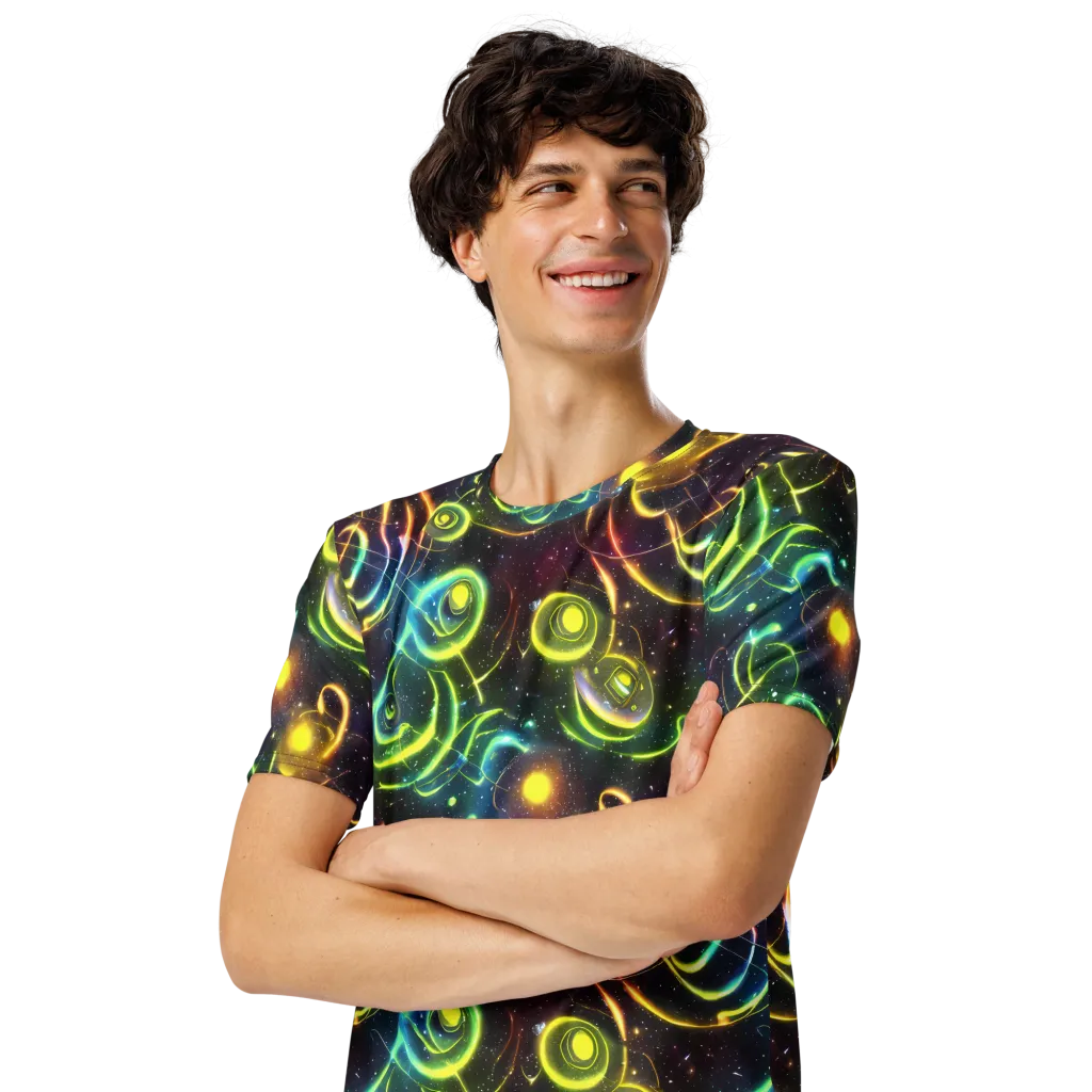Orbiting Euphoria on Men's Crew Neck T-Shirt — Left Front