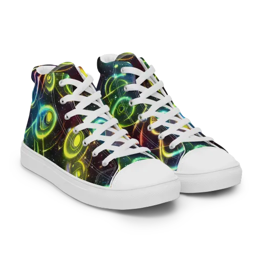 Orbiting Euphoria on a Men's High Top Canvas Shoes