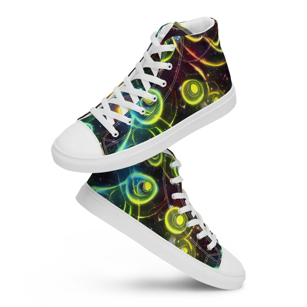 Orbiting Euphoria on Women's High Top Canvas Shoes — Front