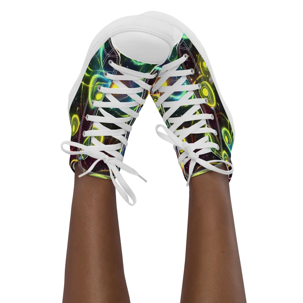 Orbiting Euphoria on Women's High Top Canvas Shoes — Front