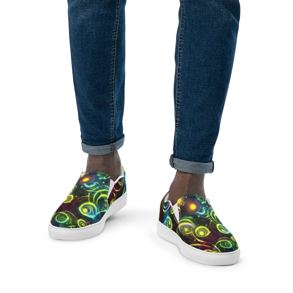 Orbiting Euphoria on Men's Slip-On Canvas Shoes — Front