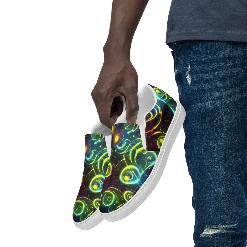 Orbiting Euphoria on Men's Slip-On Canvas Shoes — Left Front