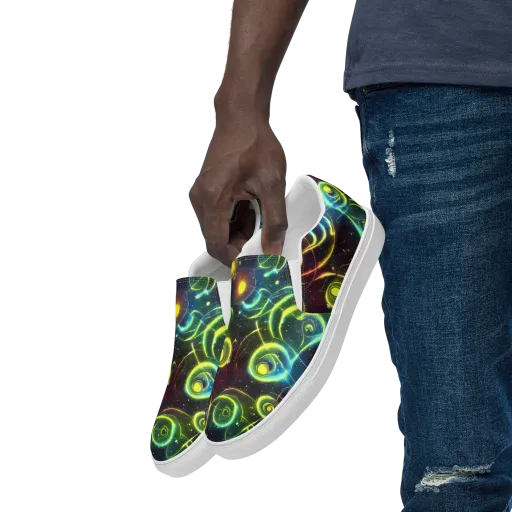 Orbiting Euphoria on a Men's Slip-On Canvas Shoes