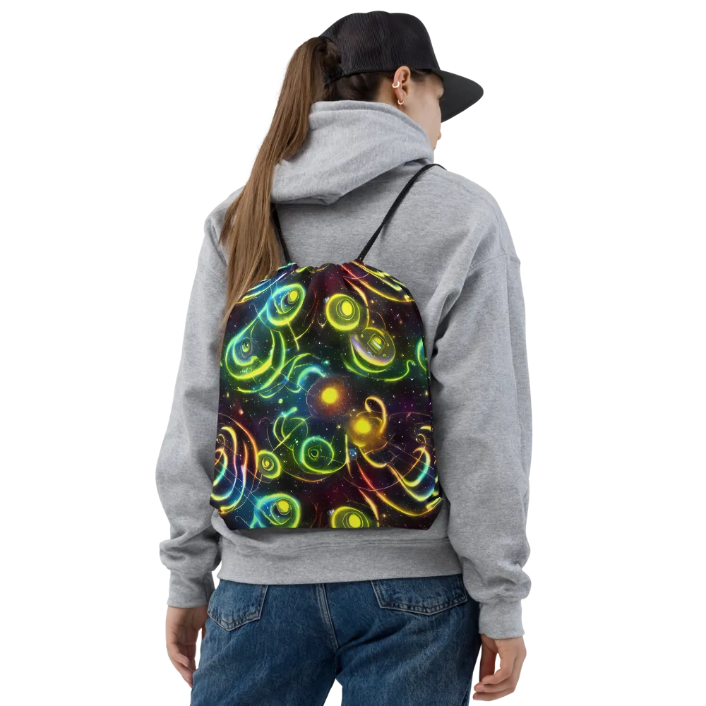 Orbiting Euphoria on Drawstring Bag — Front