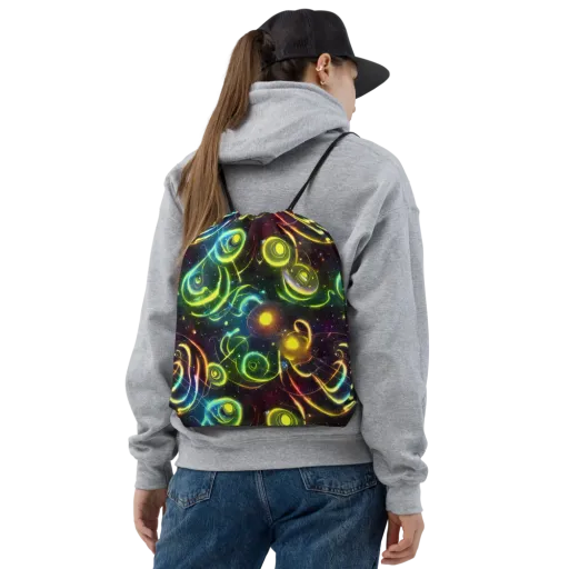 Orbiting Euphoria on a Drawstring Bag