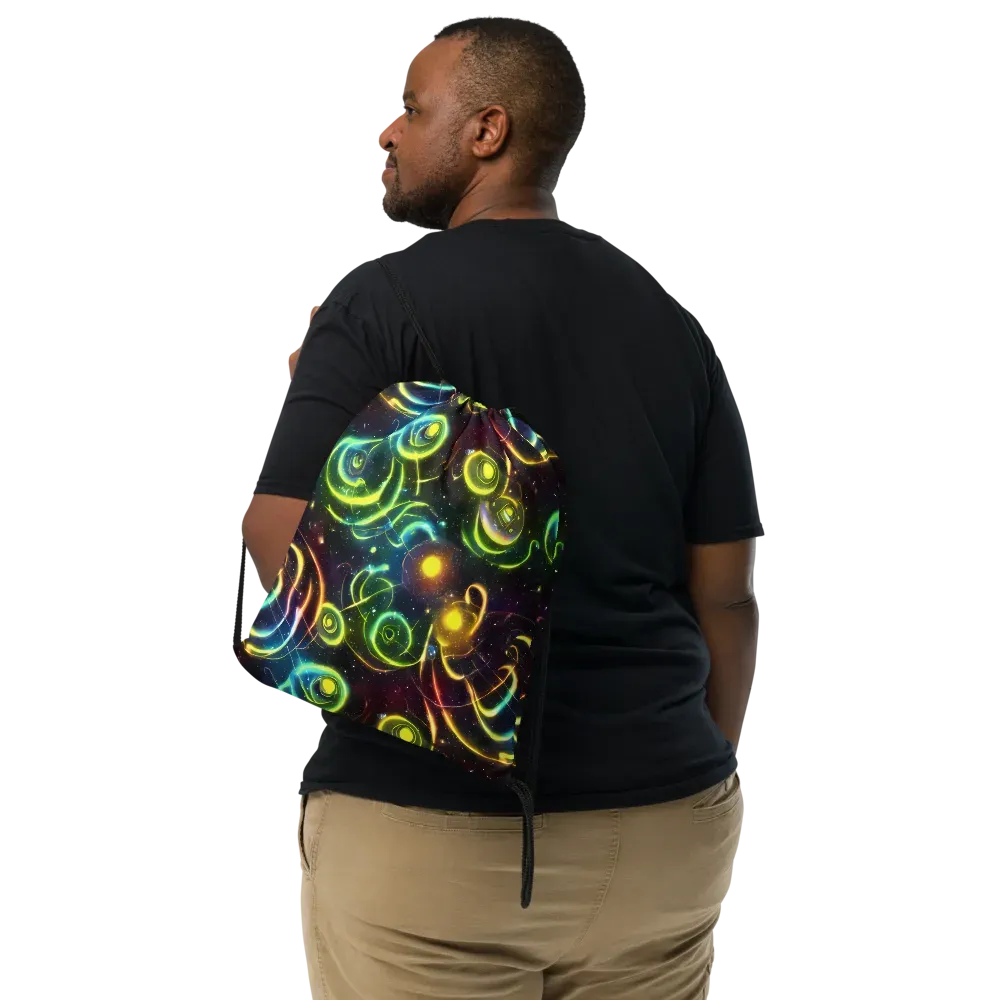 Orbiting Euphoria on Drawstring Bag — Front