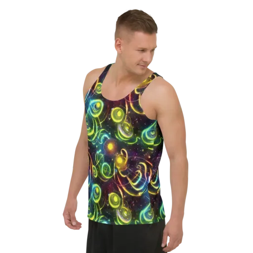 Orbiting Euphoria on a Men's Tank Top