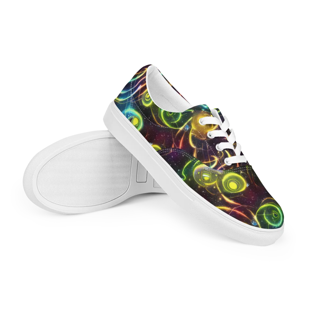 Orbiting Euphoria on Men's Lace-Up Canvas Shoes — Right Front