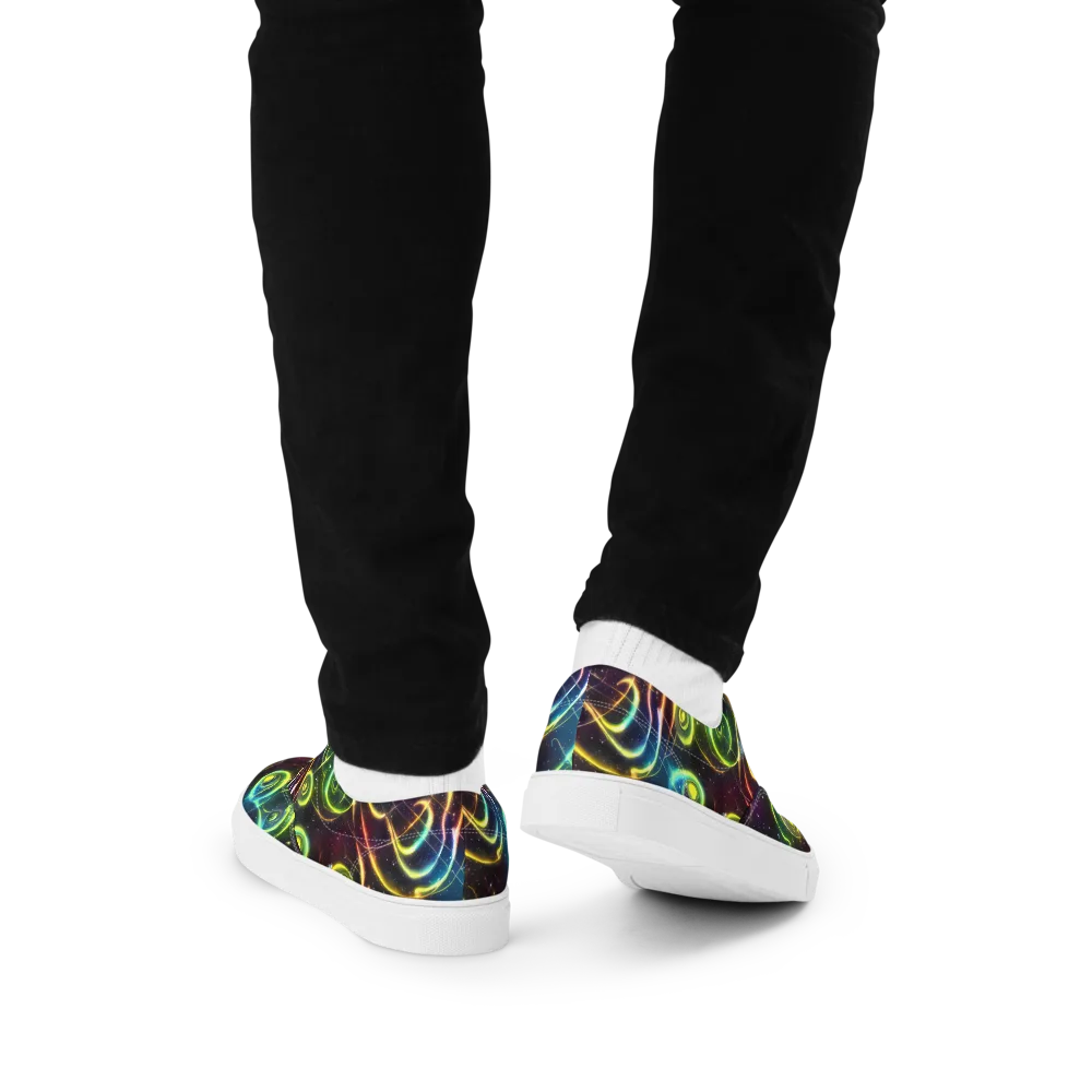 Orbiting Euphoria on Men's Lace-Up Canvas Shoes — Back