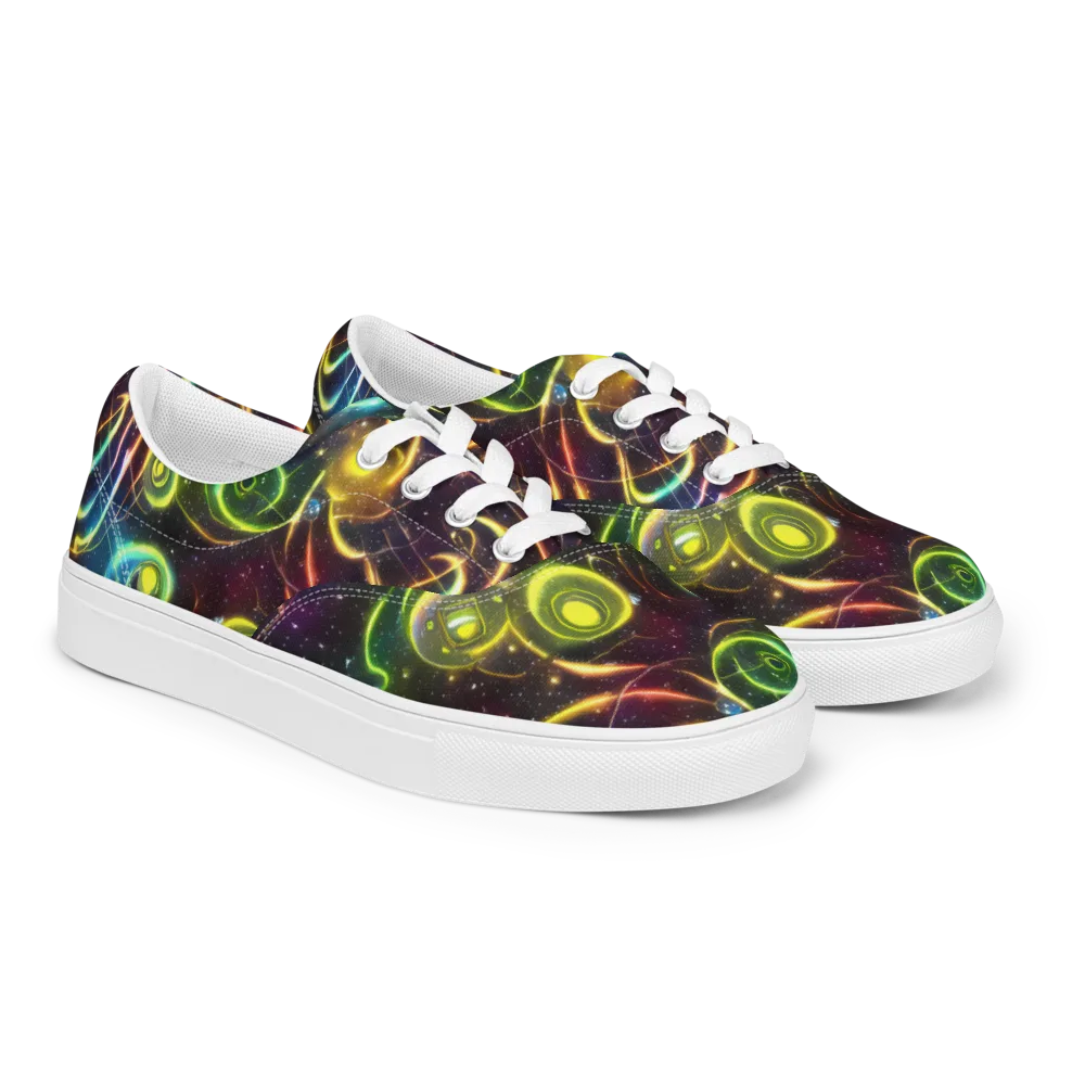 Orbiting Euphoria on Men's Lace-Up Canvas Shoes — Right Front