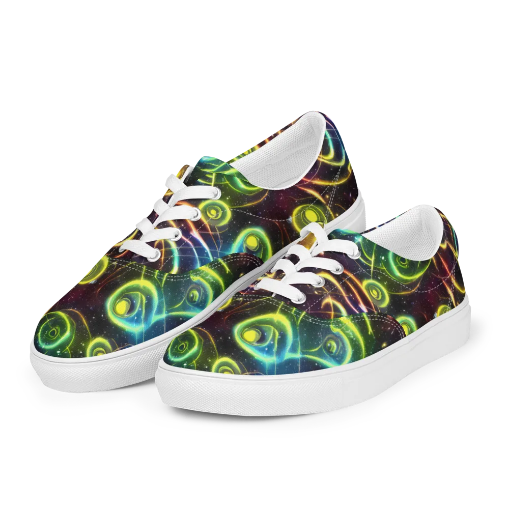 Orbiting Euphoria on Men's Lace-Up Canvas Shoes — Left Front