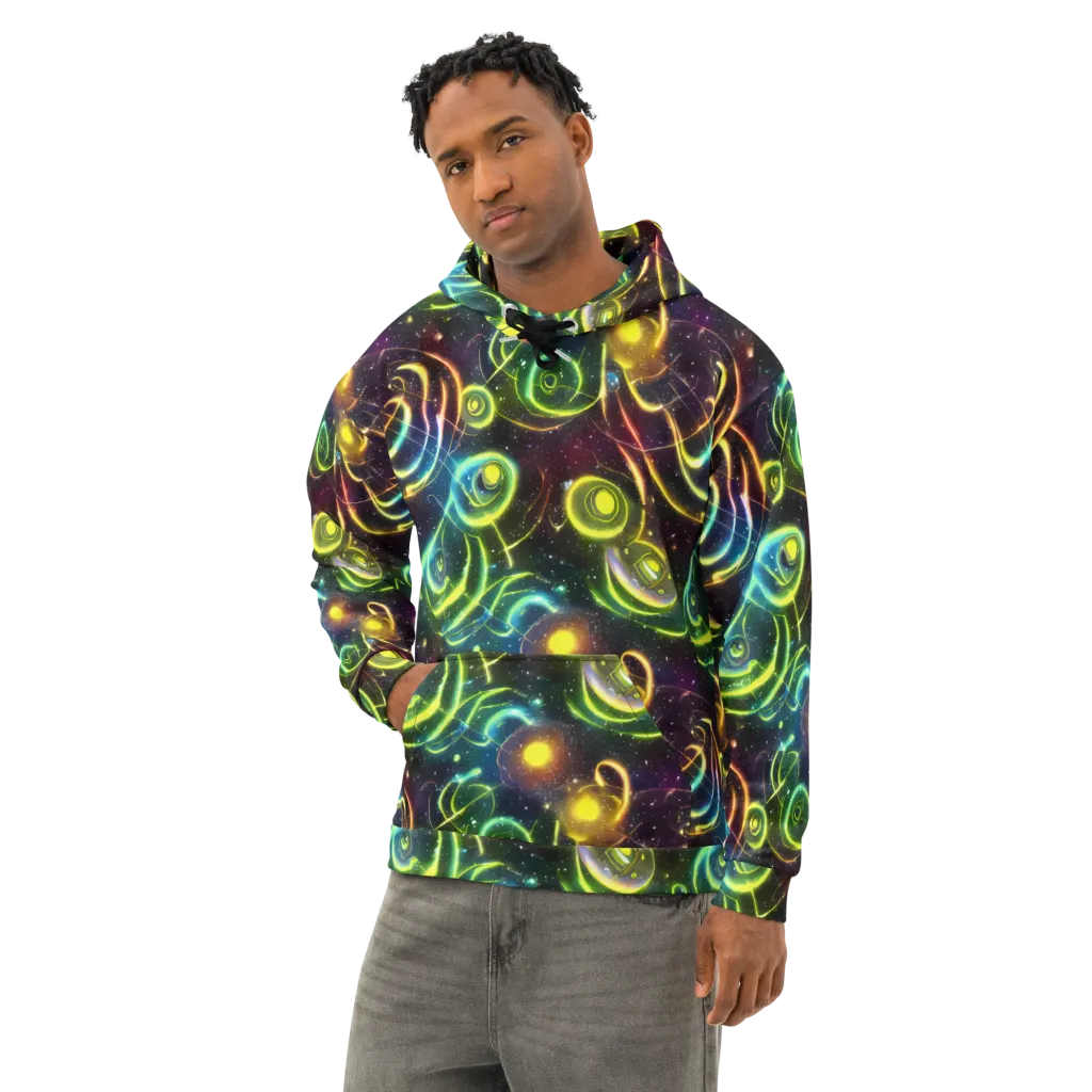 Orbiting Euphoria on Cotton Hoodie — Left Front
