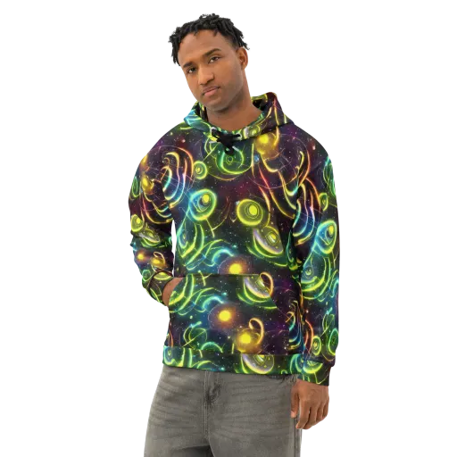 Orbiting Euphoria on a Cotton Hoodie
