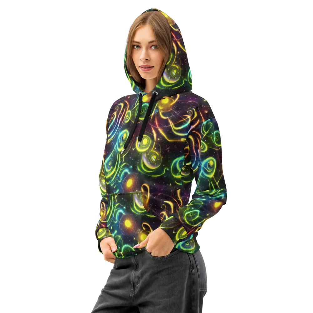 Orbiting Euphoria on Cotton Hoodie — Left Front