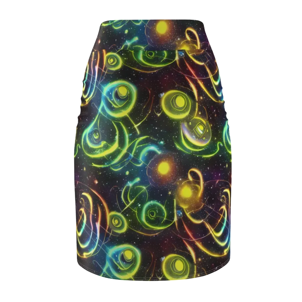 Orbiting Euphoria on Pencil Skirt — Back