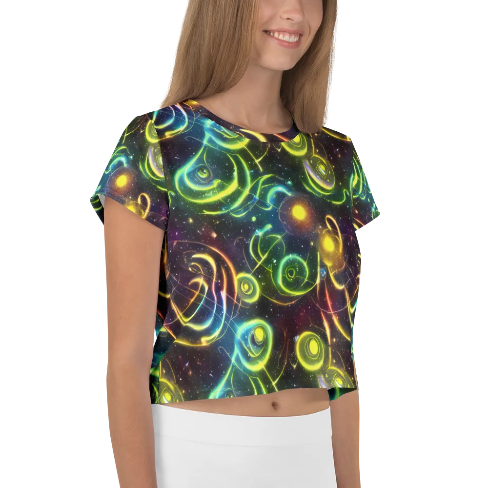 Orbiting Euphoria on Crop Tee — Right