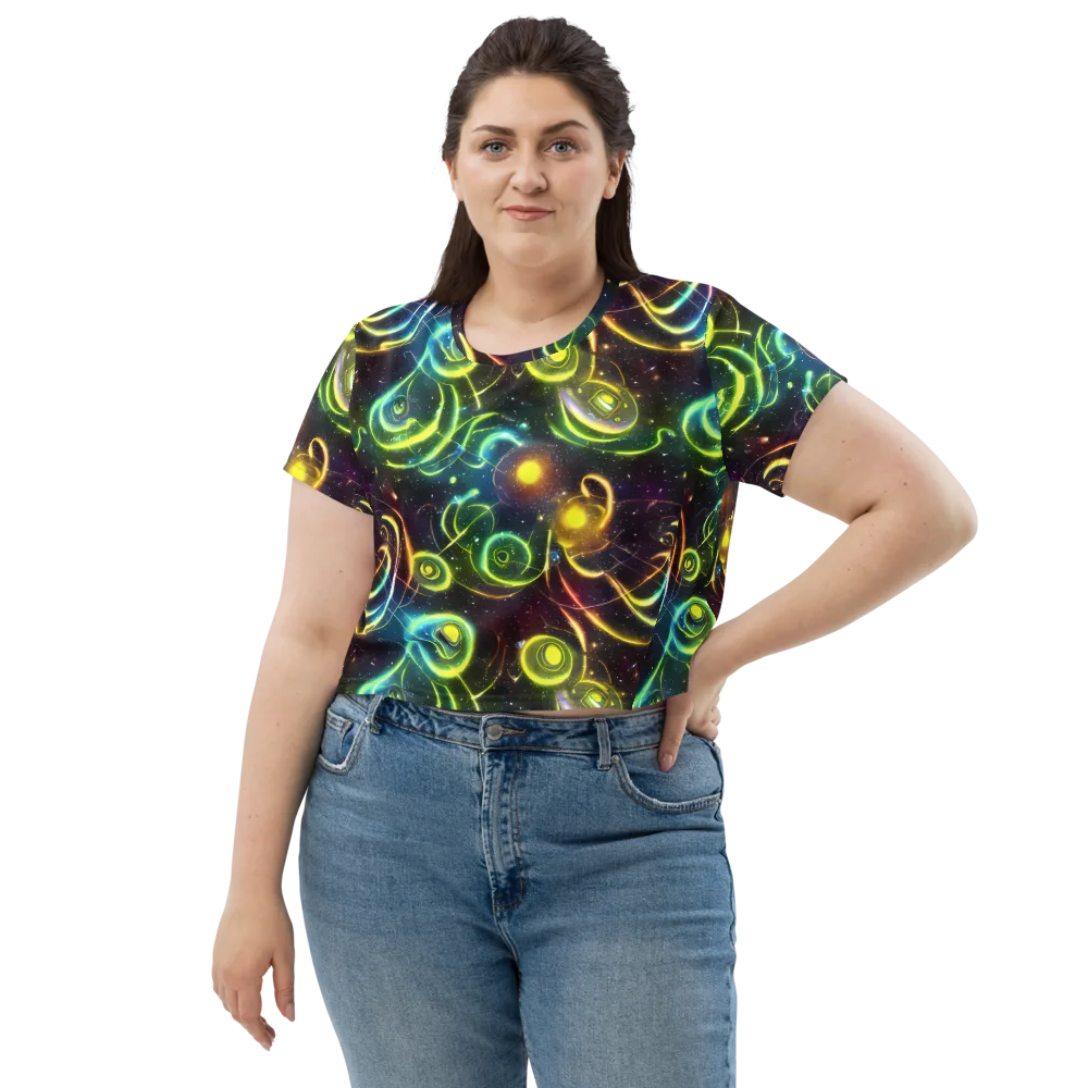 Orbiting Euphoria on Crop Tee — Front