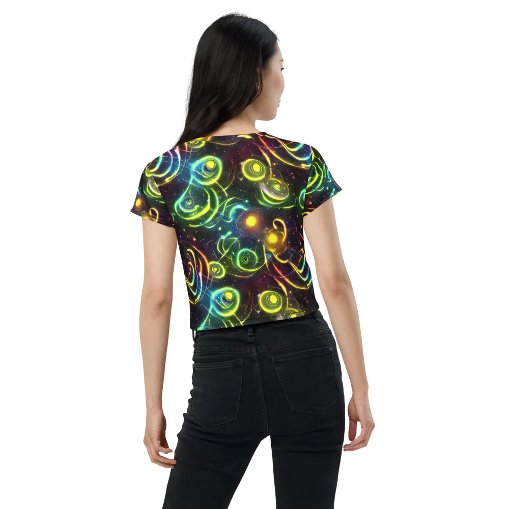 Orbiting Euphoria on Crop Tee — Back