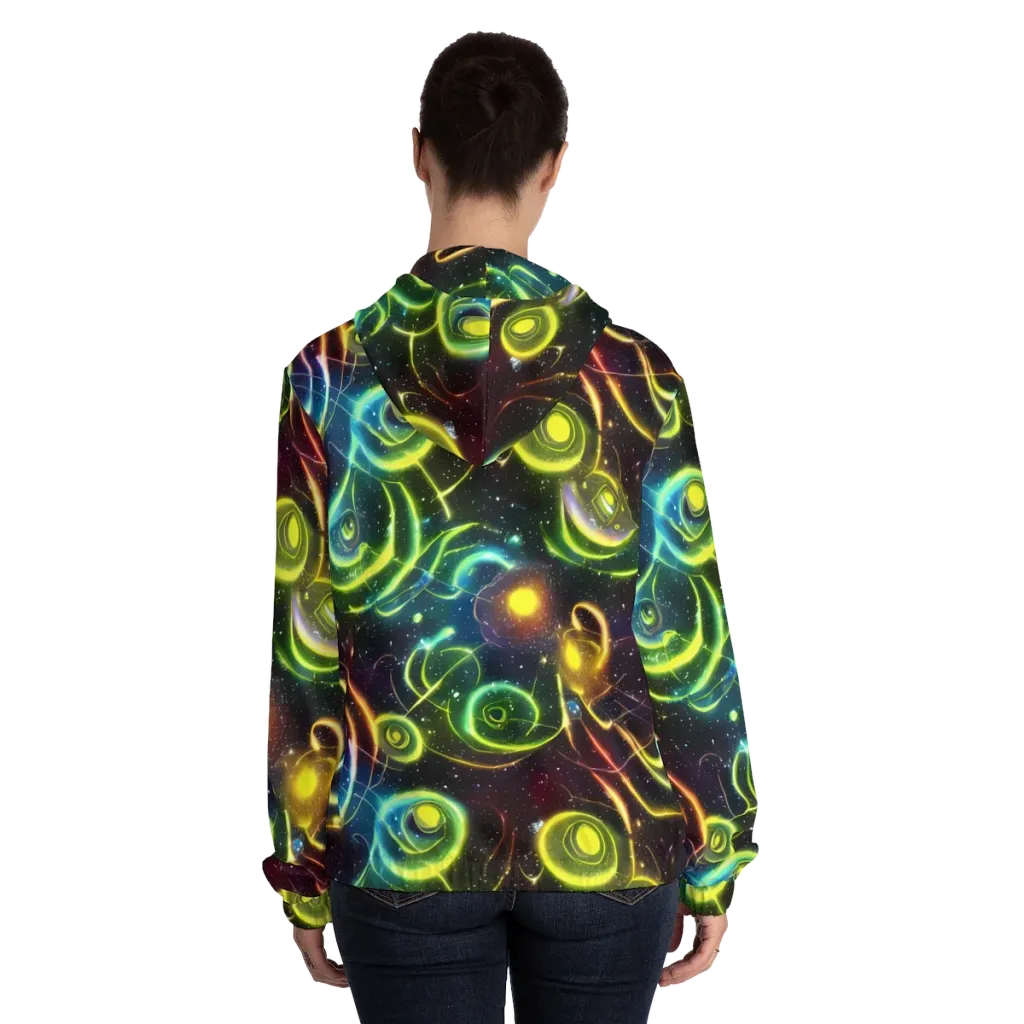 Orbiting Euphoria on Women's Full-Zip Hoodie — Back On Person