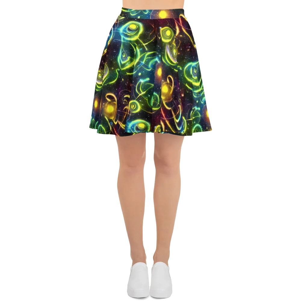 Orbiting Euphoria on Skater Skirt — Front