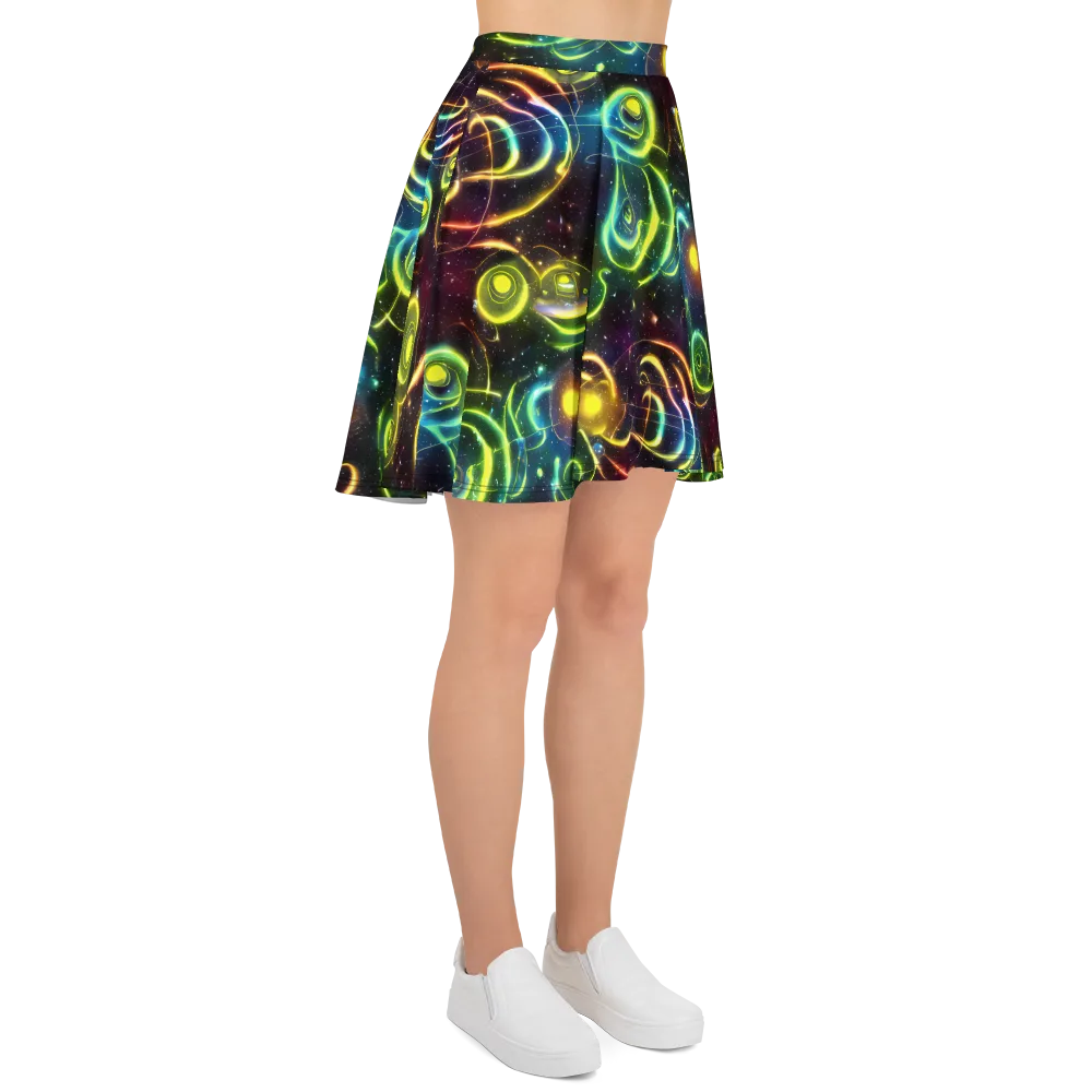 Orbiting Euphoria on Skater Skirt — Right