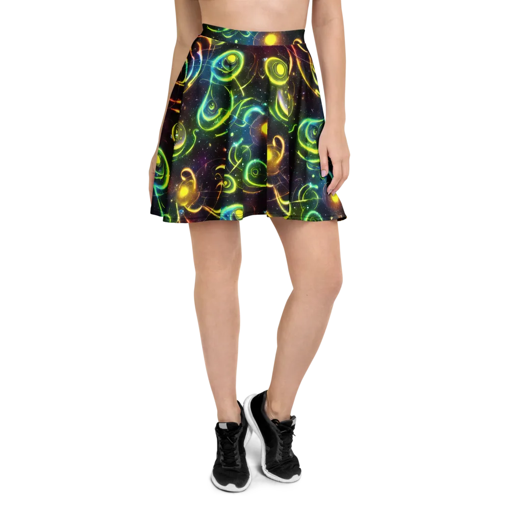 Orbiting Euphoria on Skater Skirt — Front